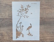 Schablone Storch am Wasser