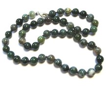 Kugel-Kette Moosachat 8 mm 45 cm lang
