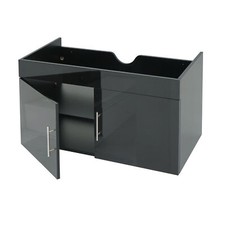B-Ware Waschbeckenunterschrank MCW-D16, Badmöbel, hochglanz 90cm schwarz
