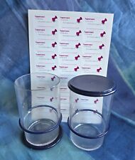 Tupperware 2 Gläser Becher 400 ml Exclusiv Collection Indigo Deckel Etiketten
