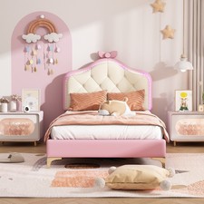 Kinderbett 90x200cm rosa - , pu