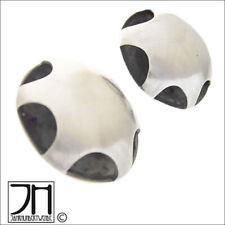 Modernist Silber Ohrclips Autofelgen Form Art Deco Stil silver gilt earclips