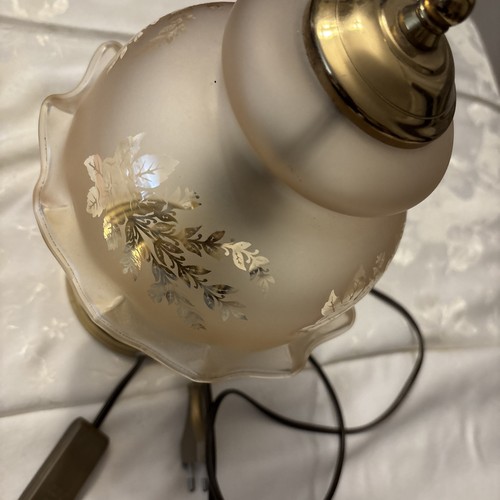 Messinglampe glasschirm antik - messinglampe,