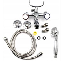 Retro Badewannenarmatur Set Bad Armatur Einhebel Wasserhahn + Dusch Handbrause