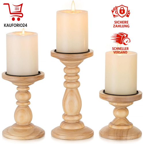 Holzkerzenhalter stück - holzkerzenhalter, 3