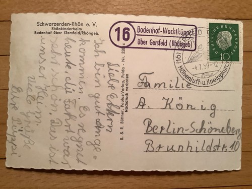 Postkarte mit landpoststempel - postkarte,