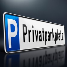 Parkplatzschild geprägter Wunschtext | Parkplatzkennzeichen | zB Privatparkplatz