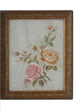 Antike Gobelin-Stickerei - Rosen, wohl 19.Jahrhundert