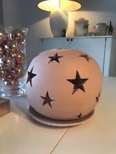 Windlicht Kugel mit Sternen aus Terrakotta Weihnachten Deco Kerzenhalter