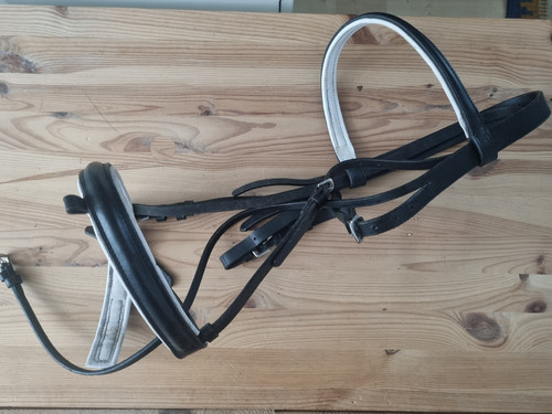 Ledertrense schwarz weiß - schwarz,