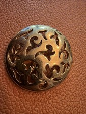 Pierre Lang Brosche, schöne Spange / Tuchspange , vergoldet