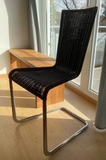 Schöner TECTA WK725 Kragstuhl Freischwinger in Chrom und Geflecht in Schwarz