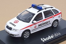 Abrex 1/43 Scale 143ABX004XJ - Skoda Fabia Prague Transport Police  - White/Red