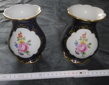 2x wallendorf porzellan vase alt echt kobalt GDR w 1764 krone blume top DDR deko