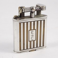 DUNHILL Vintage Lighter / Feuerzeug - ART DECO - Brass Silver Plated - 1930ies