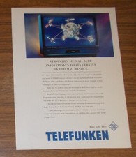 Seltene Werbung TELEFUNKEN PALcolor BS 9500 D Cinevision Fernseher 1992
