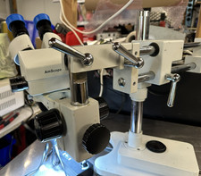 AmScope 7X-45X  Stereo Zoom Mikroskop  Binokular Mit Doppelarm Stativ+LED Licht