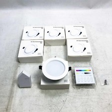 6er WiFi Bluetooth LED Einbaustrahler, 9W 230V RGBW CCT Deckenstrahler Einbauspo