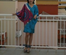 CUSTO BARCELONA ?edles Kleid Tunika Seide XS/S 34/36 Pailletten BOHO  TOP NEUw