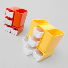 2 Utensilos Schreibtisch Aufbewahrung Ablage Kästen Schubladen HF Honkong 70er