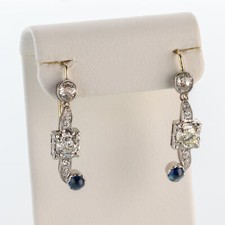 Art Deco earrings platinum