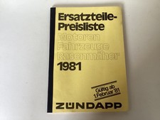 Zündapp Ersatzteilpreisliste