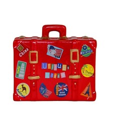 Spardose Spartopf Koffer rot