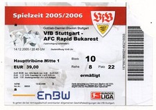 Ticket EG VfB Stuttgart - Rapid Bukarest 2005/06