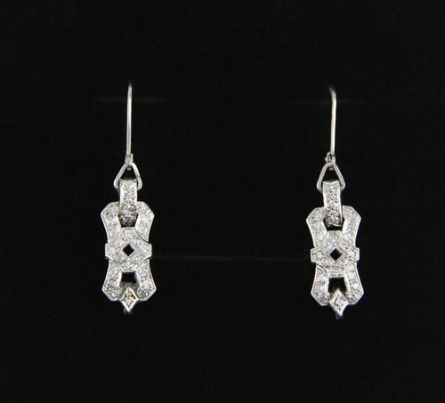 Paar art deco ohrringe platin - paar,