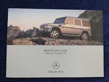 Mercedes G-Klasse Preisliste 26.09.2002 G 270 CDI - G 55 AMG