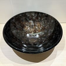 Dune Ceramics Glas-Waschschale, Rund, Schwarz, Orange, Weiß - 42 x 15 cm