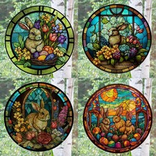 Ostern bunte Hasen Blumen