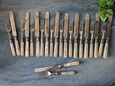 Perlmutt Dessertbesteck für 11 Personen LB+S versilbert