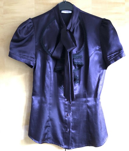 Bluse hemd weinrot lila spitze - hemd, weinrot/lila