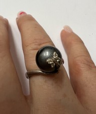 Ring Antik Perle Grau und