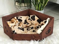 Hunde Holzbett - Eckbett 40 x 40 cm/ Hundebett aus Fichtenholz 
