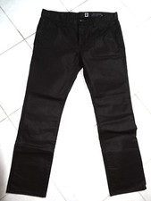 MARC ECKO Jeans Biker Leder-Look Braun Slim W36 L34 w.NEU