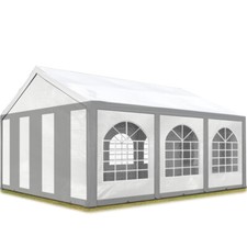 Partyzelt Pavillon 4x6m Bierzelt Festzelt Gartenzelt Vereinszelt Zelt grau-weiß