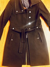 PINKO Damenmantel, Größe 38, dunkel schokoladenbraun – eleganter Wollmantel