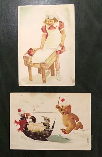 Zwei ansichtskarten motiv - zwei,