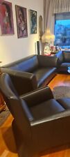 Rolf Benz 322  Design Sofa Leder  Dreisitzer, Zweisitzer, Sessel Couch, schwarz