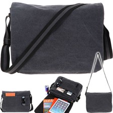 Tasche Quadra DIN A4 Canvas Canvastasche Tasche Schultertasche QD610 Schwarz