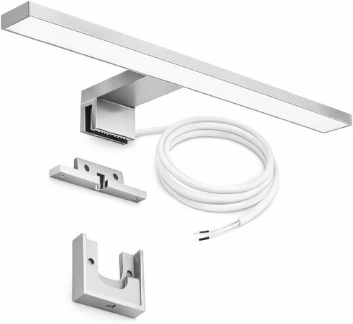 Led spiegellampe 30cm silber - spiegellampe,