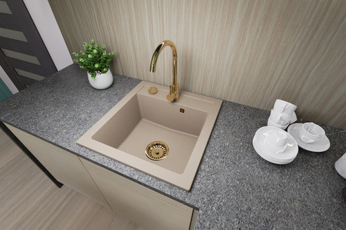 Granitspüle 49x52 beige - granitspüle,