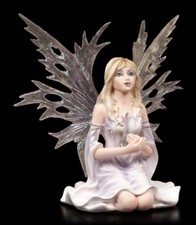 Elfen Figur - Fermion mit Glaskugel - Fantasy Elfe Engel Skulptur Deko 