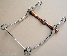 Westernkandare gebrochen aus Edelstahl mit Kupfereinlagen 12,5 cm Restpost # 26