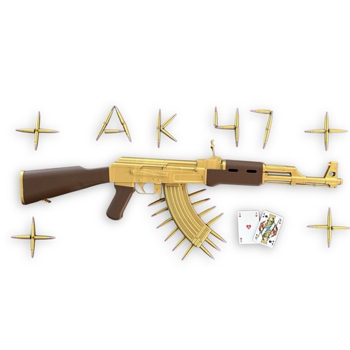 Mit goldfarbenem - ak-47,