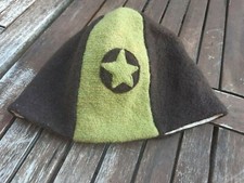 Mütze Jungen, Stern, 100% Schurwolle, gefüttert, braun/grün, Gr. 56, PICKAPOOH 