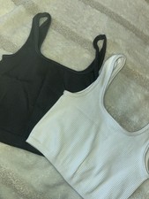 2er Set Tops Grau, Weiß