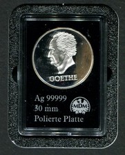 5 Mark 1932  Weimarer Republik Goethe PP 9999 Silber Neuprägung 30 mm Zertifikat